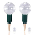 Soilagua 12 oz Plant Watering Globes Top Fill, Clear Glass Water Bulbs with Terracotta Spikes Stake, Vacation Slow Release Self Watering Planter Insert, Automatic Drip Device, 2 Pack