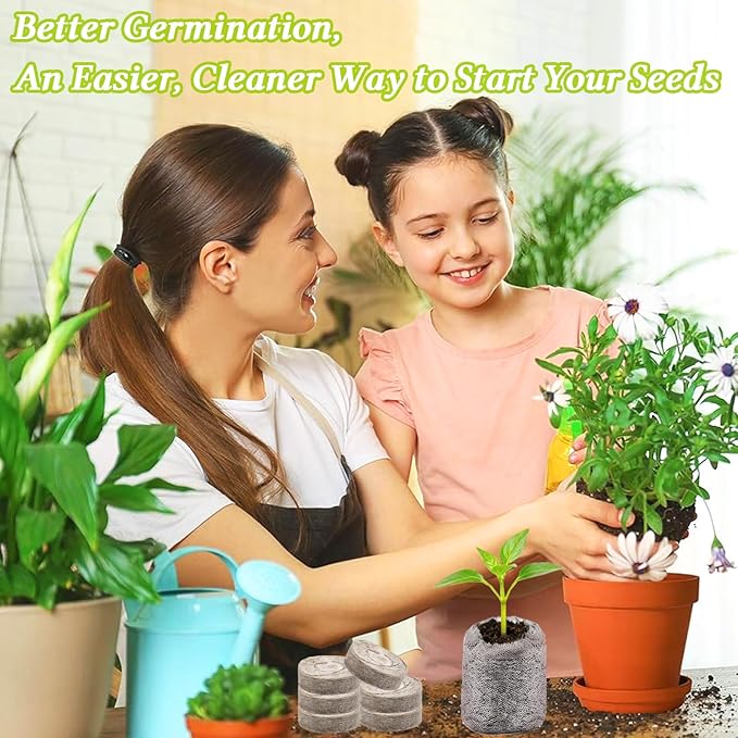 Legigo 100 PCS 30mm Peat Pellets Seed Starter Soil, Compressed Seed Starting Pods Plant Starter Soil Pods Plugs for Seedlings, Peat Pods for Starting Seeds, Herbs Tomatoes Flowers and Vegetables