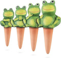 4-Pack Frog Plant Watering Globes Decorative Self Watering Spikes Planter Insert Terracotta Plant Watering Devices Automatic Plant Waterer for Indoor Outdoor Plants