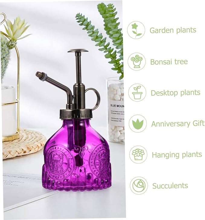 UPKOCH Retro Glass Spray Bottle for Plants Refillable Watering Can Elegant Design for Use Lightweight Portable Watering