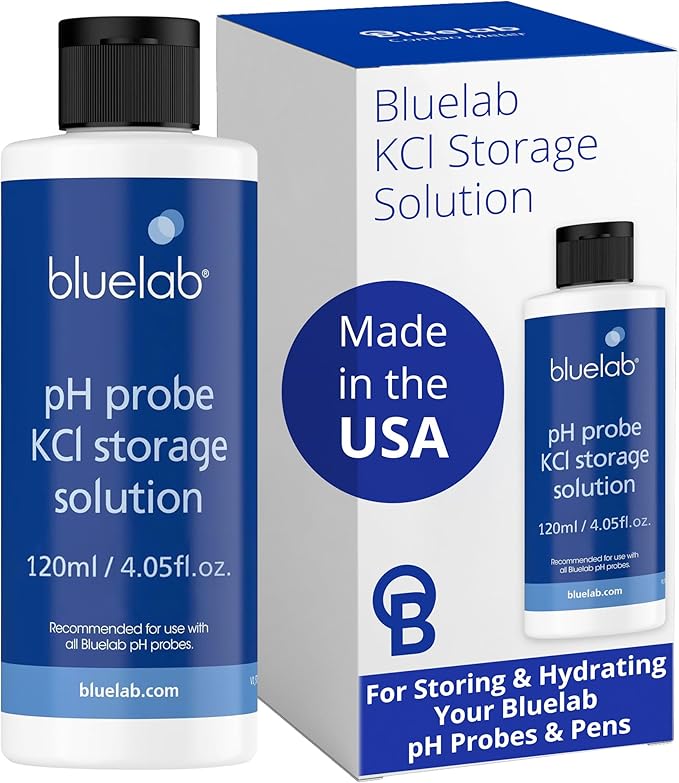 Bluelab KCl Storage Solution for pH Probes and Pens, for Maintaining, Hydrating, and Storing pH Meters, Made in the USA (120ml / 4.5 fl. oz)