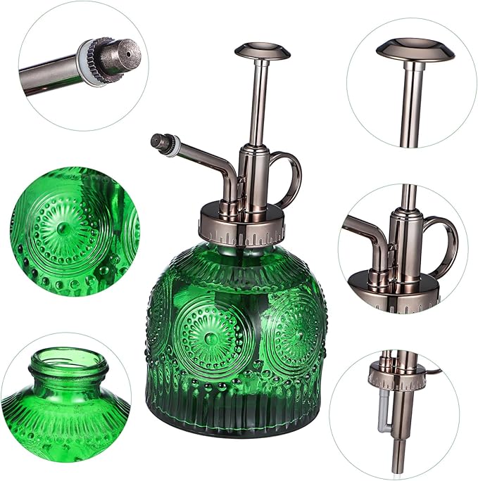 Outanaya Glass Plant Mister Spray Bottle for Gardening Ergonomic oz Capacity Decorative Water Spray Bottle for Indoor Plants Home Decor and Floral Arrangements