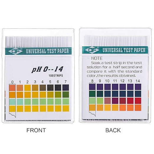 200 Strips Plastic Ph Test Strips, Universal Ph 0-14, Litmus Test Paper with Storage Case for Saliva Urine Water Soil Testing Pet Food and Diet Monitoring