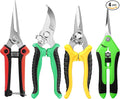 EWPJDK 4 Pack Garden Pruning Shears, Stainless Steel Garden Shears, Gardening Shears, Garden Scissors, Clippers, Pruning Snips, Pruning Shears for Gardening Tools (Multi-color)