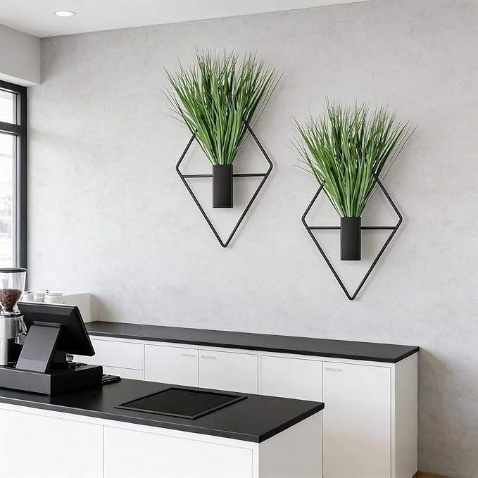 2pack Modern Geometric Wall Mounted Plant Holders for Indoor Decoration Iron Art Hanging Flower Pots Wall Decoration Hanging Planter