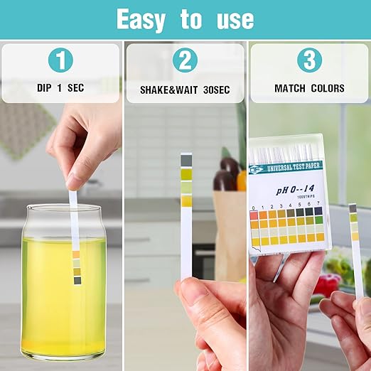 400 Strips Plastic Ph Test Strips, Universal Ph 0-14, Litmus Test Paper with Storage Case for Saliva Urine Water Soil Testing Pet Food and Diet Ph Monitoring
