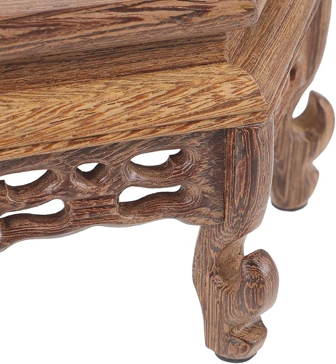Didiseaon Wooden Stool Plant Stand Chinese Display Stand Retro Flower Pot Holder Decorative Planter Shelf Fishbowl Rack for Indoor Outdoor Garden Decor