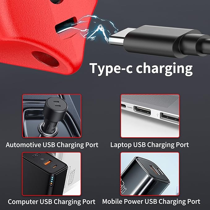 NANWEI Electric Scissors Cordless, Type-C Rechargeable Cardboard Cutter with 2 Blades, 4.2V High‑torque Motor, for Fabric Carpet Leather (Red)