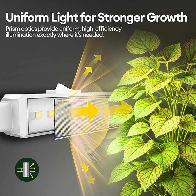 Maygrove Grow Lights for Indoor Plants, Sunlike Full Spectrum 5000K 1FT LED Growing Lamp 28W (4 x 7W), T5 Grow Light Strip for Seed Starting, Vegetables, Linkable, White, 4-Pack