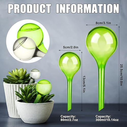 10 Pcs Plant Watering Globes Colored 2 Size Self Watering Globes Automatic Watering Bulbs Plastic Plant Water Globes Drip Irrigation Device for Indoor Outdoor Plants