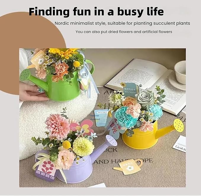 Metal Watering Can - 1L Vintage Sprinkling Can Plant Watering Can for Outdoor Indoor Plants, Tinplate Watering Kettle Gardening Tool, Galvanized Steel Watering Cans for Flowers (Purple)