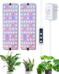 DOMMIA Panel Grow Light for Indoor Plants, 20W Ultra-Thin Full Spectrum LED Grow Light for Shelf & Cabinet, Dimmable with 6/12/16H Timer, Pinkish White, 2-Pack