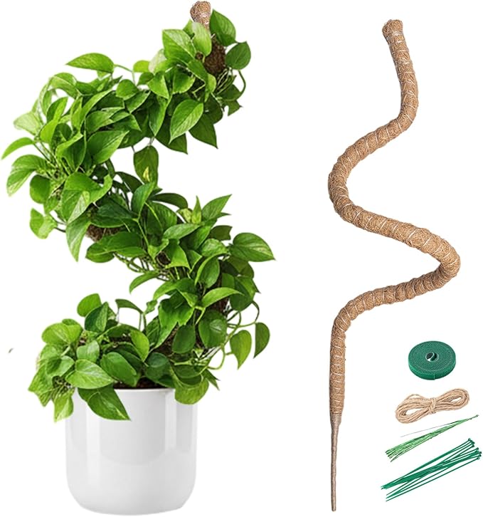 Mcbazel 59'' Bendable Moss Pole, Monstera Plant Support, Coco Coir Moss Poles for Climbing Plants, Stakes for Indoor Plant, Accessories for Monstera Pot