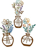 3 Piece Metal Flower Wall Decor Set - Rustic Colorful Flowers Wall Art with Butterfly and Berries, Farmhouse Metal Wall Art for Bathroom, Kitchen, Living Room, Bedroom - Modern Home Decorations Walls Hanging Sculptures Housewarming Gift