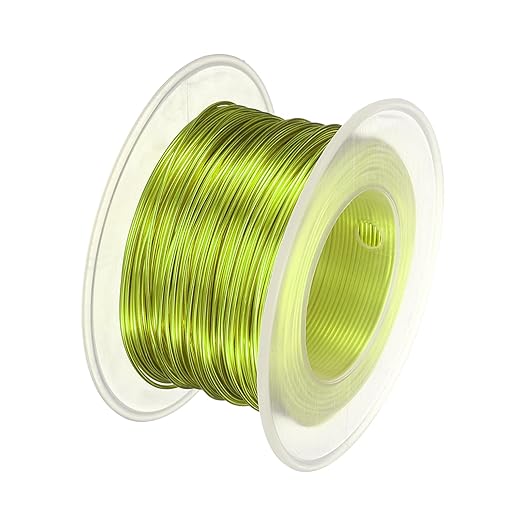 HARFINGTON Bonsai Wire Anodized Aluminum Training Wire Roll 0.8mm Gauge 98ft Length Bendable Bonsai Tree Wire for Garden, Horticulture, Landscape, Planting, Yellow Green