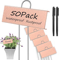 WSICSE 50-Pack Metal Garden Plant Labels, 10.6" Waterproof Garden Markers with Pen Reusable Nursery Tags for Vegetables Flower Seed Greenhouse