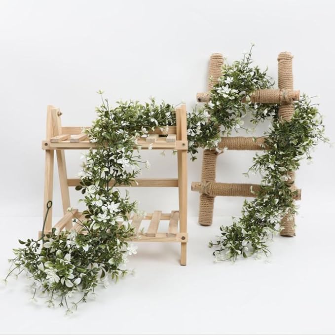 2-Tier Bamboo Plant Stand - Indoor Tabletop Succulent Plant Shelf, Rack, Flower Pot Holder
