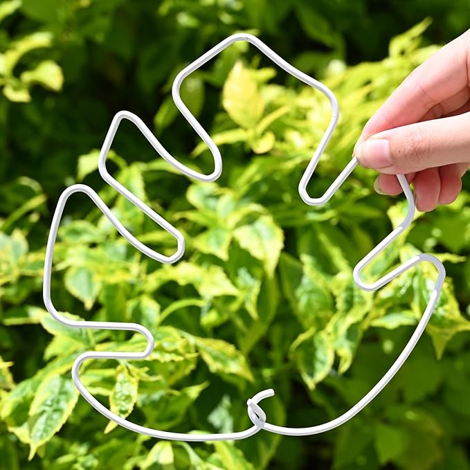 Yohsnor White Monstera Plant Stem Support - 5PCS 7.3x6.25in Durable Adjustable Garden Stake for Indoor Plants, Fishbone Cactus Holder, Innovative Leaf Clip Set, Ideal Tool for Healthy Plant Growth