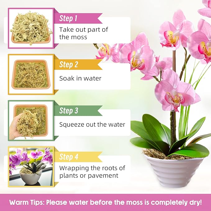 Legigo 10OZ Premium Sphagnum Moss for Plants 12QT Natural Long Fiber Moss Dried, Plant Moss for Orchid Repotting, Potted Plants, Succulents, Reptiles