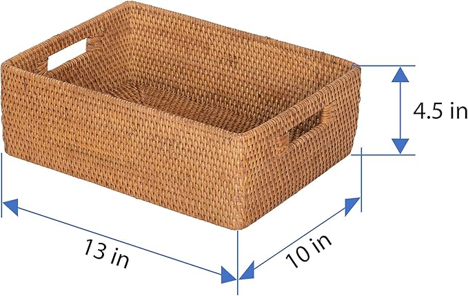 KOUBOO Laguna Rattan Shelf & Basket, Wicker Storage Basket, Ideal for Kitchen Storage Baskets Shelves, Decorative Box, Toys Home Organizer Natural