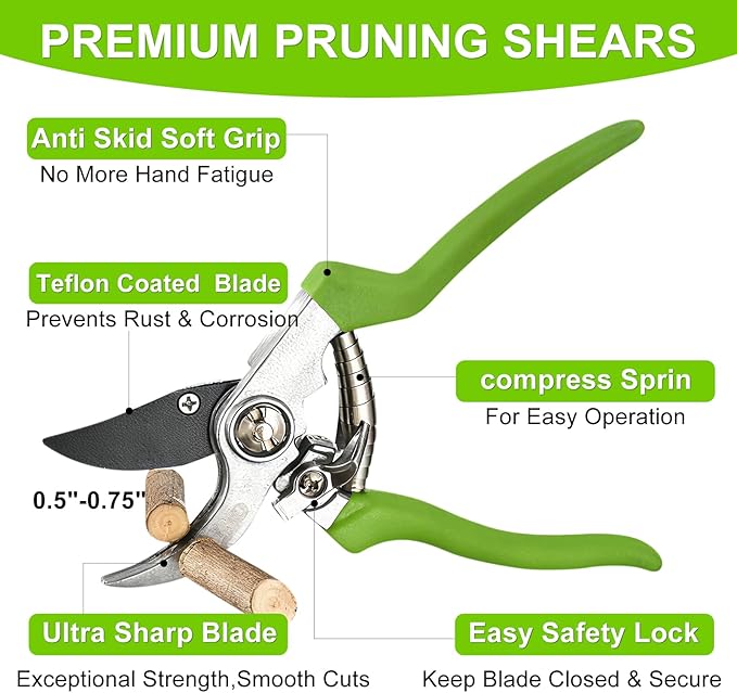 Loppers for Tree Trimming 15"Branch Cutter & Pruning Loppers Set Rust-Resistant Bypass Pruners Tree Trimmer Clippers,1"Cut Diameter,Short Handle Garden Shears Tools for Gardening Yard,Limb,Plant 2Pcs