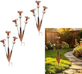 Flamed Copper Calla Lily Garden Stake with 3 Bells - 24" Large Metal Rain Catcher Flower Sculpture, Weather-Resistant Outdoor Yard Art Decor for Patio, Backyard & Gardening Gift (3 pcs)