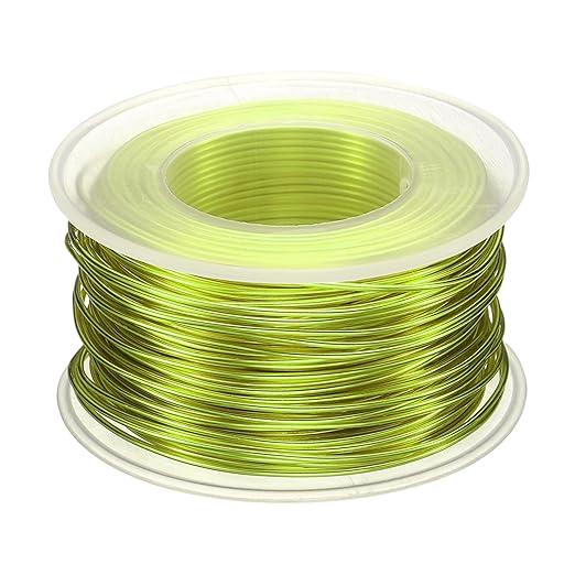 HARFINGTON Bonsai Wire Anodized Aluminum Training Wire Roll 1mm/18 Gauge 98ft Length Bendable Bonsai Tree Wire for Garden, Horticulture, Landscape, Planting, Yellow Green