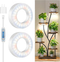 Kullsinss Grow Lights for Indoor Plants, 5000K 96 LEDs Full Spectrum Small Plant Grow Light with 6/12/16H Timer, 3 Color Modes, 3.5" Under Cabinet Grow Lamp for Small Plants, Succulents (2-Head)