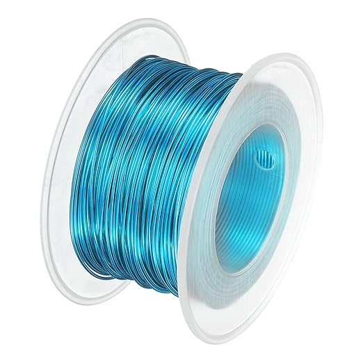 HARFINGTON Bonsai Wire Anodized Aluminum Training Wire Roll 0.8mm Gauge 98ft Length Bendable Bonsai Tree Kit for Garden, Horticulture, Landscape, Planting, Sky Blue