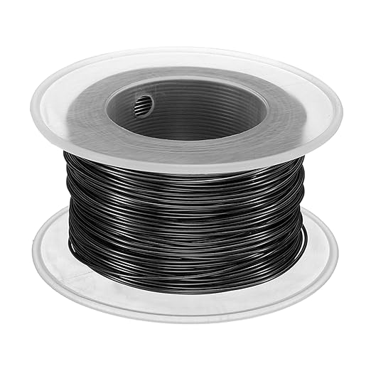 HARFINGTON Bonsai Wire Anodized Aluminum Training Wire Roll 0.8mm Gauge 98ft Length Bendable Bonsai Tree Wire for Garden, Horticulture, Landscape, Planting, Black