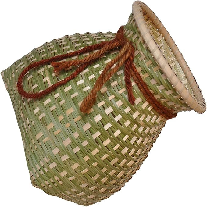 Zerodeko 1pc Handmade Woven Flower Basket Rustic Storage Container for Home Decor Multi-functional Basket for Flower Arranging and Organizing Natural Material Design