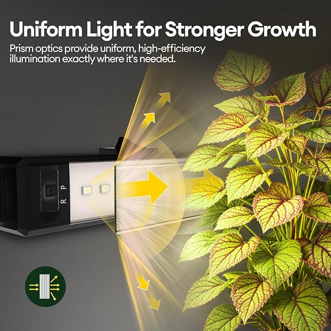 Maygrove Grow Lights for Indoor Plants, Tunable Spectrum 1FT LED Growing Lamp 28W (4 x 7W), T5 Grow Light Strip for Seed Starting, Vegetables, Linkable, Black, 4-Pack