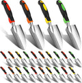 Yaocom 24 Pcs Garden Shovel Aluminum Alloy Heavy Duty Trowel Small Digging Shovels Metal Hand Trowel Spade with Soft Handle for Garden Lawn Yard Planting Tool (Wide Shovel,Yellow,Green,Orange,Red)