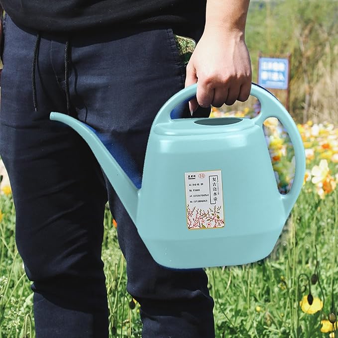 1 Gallon Long Spout Plastic Watering Can with Handle Lightweight Large Watering Can for Garden Flower House Office Indoor Plants Succulent Bonsai