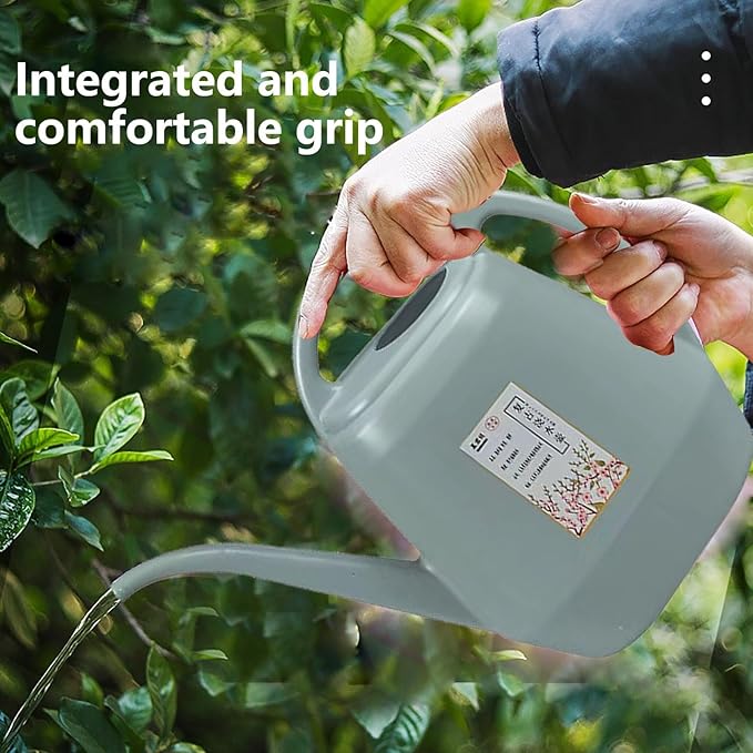 1 Gallon Long Spout Plastic Watering Can with Handle Lightweight Large Watering Can for Garden Flower House Office Indoor Plants Succulent Bonsai