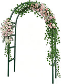 RUBFAC 7.8ft Metal Garden Arch Trellis for Climbing Plants Outdoor, Garden Arbors and Arches, Halloween Archway for Pumpkin Balloon Rose Vines Wedding Christmas Birthday Party Decorations, Army Green