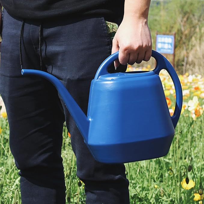 1 Gallon Indoor Watering Can with Handle, Pattern Printed Plastic Long Spout Watering Cans for House Plants Succulent Bonsai Garden Flower Gardening Gifts