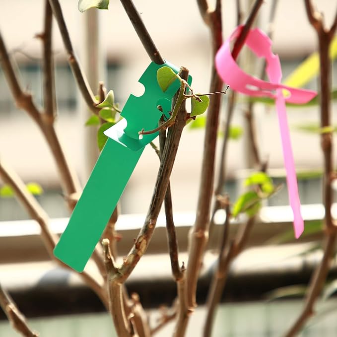 KINJOEK 600 PCS 6 Colors Plant Labels, PVC Plant Tags for Garden Adjustable Waterproof Plant Tags