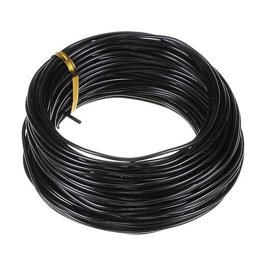 HARFINGTON Bonsai Training Wire 2mm Total 20mm 66 Feet Anodized Aluminum Wire Corrosion Resistant Garden Wire for Plants Bonsai Trees Shaping Bending Indoor, Black