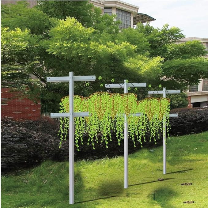 Grape Vine Trellis 7ft Tall 3pcs Set for Raspberry and Grape Plants, Heavy Duty, Easy to Install Vineyard Trellis, Fiberglass Rust-Proof, (84inch 3Trellises)