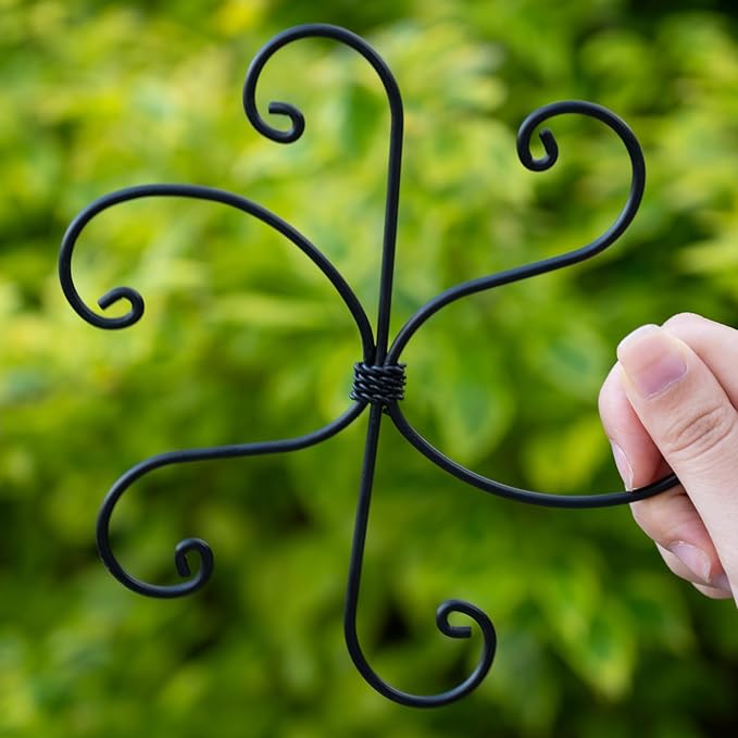Yohsnor Black Monstera Plant Support Hook - 6.5 * 6.5IN -5 Piece Set, Durable Metal Stem Supports for Indoor Plants, Leaf Holder & Fishbone Cactus Stake, Stylish Design for Healthy Growth & Easy Care
