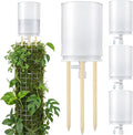 SiliFine 6 Pcs Moss Pole Watering Dripper Adjustable Self Watering Planter Insert with Flow Control Long Lasting Moisture Consistent Dripper Spike with Transparent Reservoir for Monstera Epipremnum
