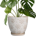 MPotTo Ceramic Planter 8 Inch Plant Pot with Drainage Hole and Saucer Ceramic Pots for Indoor Plants Outdoor Large Flower Pot for Home Decor White