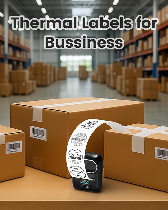 M100 M110 Thermal Labels 1.57"x1.18" (40x30mm), for M100/ M110/ M220/ M221/ M250/ M260 Label Maker, Compatible with Phomemo Labels, Original Refills, Waterproof White Sticker for Office/Business/Home