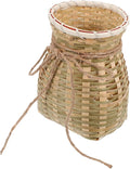 Zerodeko 1pc Bamboo Basket Seagrass Basket Woven Baskets Rustic Wicker Vase Rattan Plant Container Round Storage Basket French Bucket Vase Basket for Fruit Woven Flower Container Fruit Vase