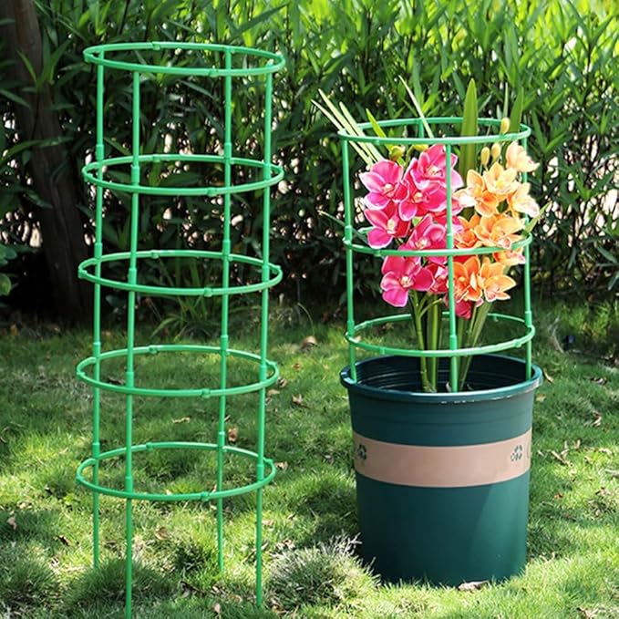 Plant Support Cage, Adjustable Height Garden Stakes for Tomato, Peony, Hydrangea, Snake Plant, Upgraded Thickened Half-Round Plant Supports for Indoor Outdoor Climbing Vegetables & Flowers (15)