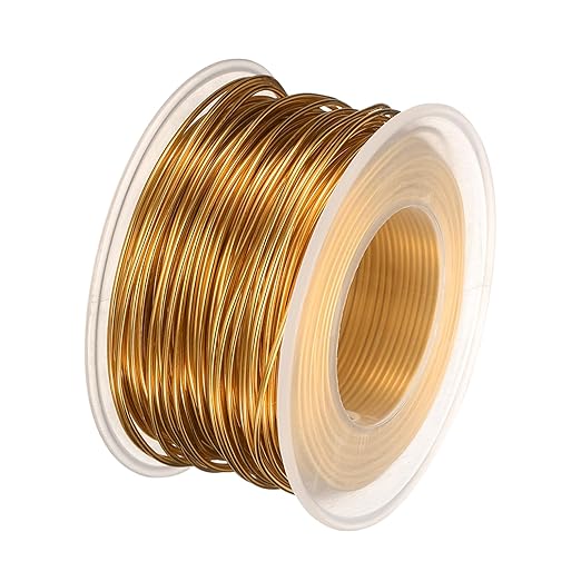 HARFINGTON Bonsai Wire Anodized Aluminum Training Wire Roll 1mm/18 Gauge 98ft Length Bendable Bonsai Tree Wire for Garden, Horticulture, Landscape, Planting, Golden