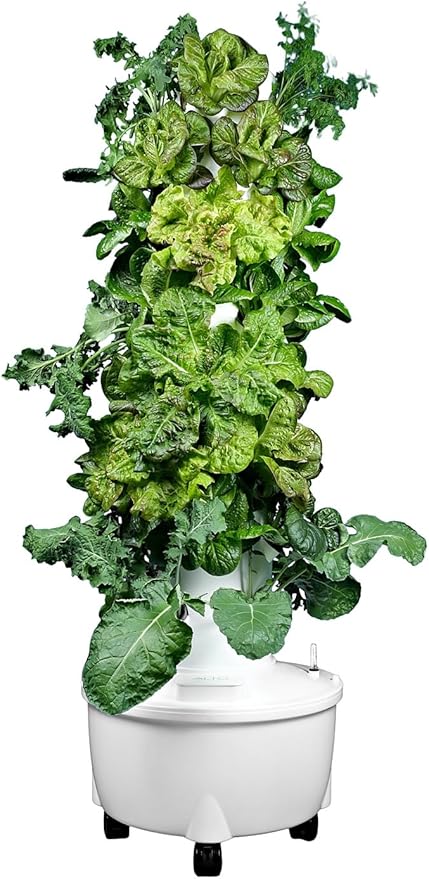 HX Aeroponic Tower | High Capacity Tower | Hydroponics Growing System Kit | Food Grade with 40 Net Pots (Without Lights)