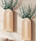 Wooden Wall Vase Set of 2, Wall Hanging Planter Modern Farmhouse Wall Decor for Boho Wall Decor for Indoor Entryway Hallway Bathroom Living Room Dining Room