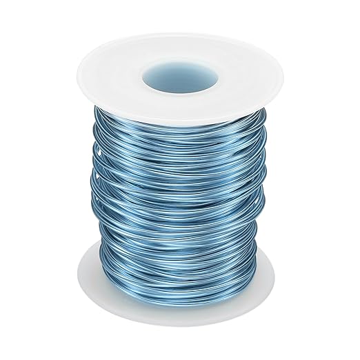 HARFINGTON Bonsai Wire Anodized Aluminum Training Wire Roll 1.5mm/15 Gauge 98ft Length Bendable Bonsai Tree Kit for Garden, Horticulture, Landscape, Planting, Gray Blue